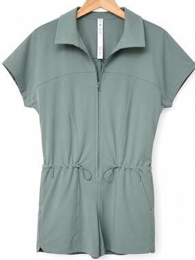 Lululemon Stretch Rib Pocketed Romper Tidewater Teal Size 6